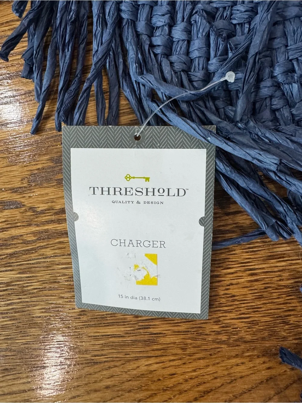 Threshold Navy Braided Fringe Placemats - Set of 3